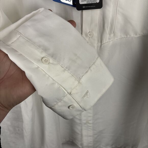 Under Armour Drift Tide Shirt Long Sleeve Button Up UPF Fishing White Men's XL - Picture 7 of 9
